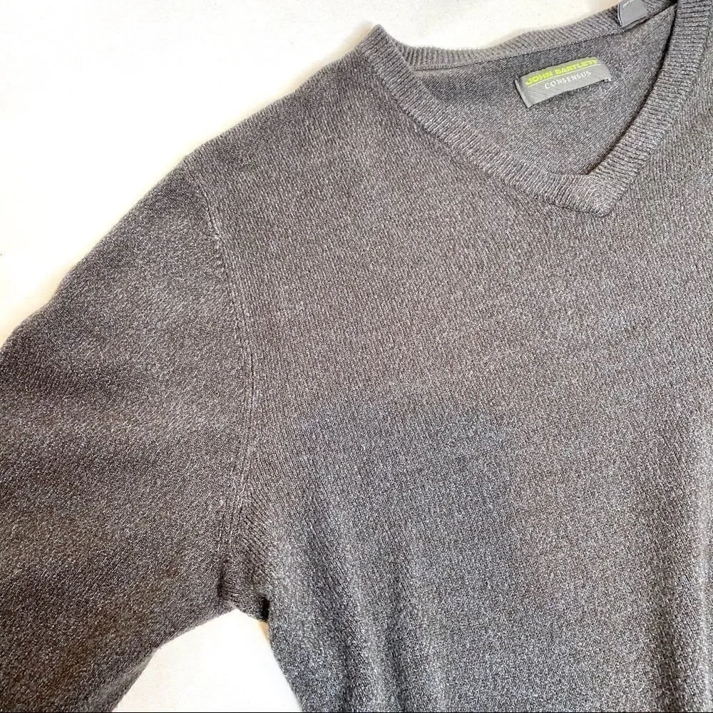 John Bartlett consensus charcoal v neck sweater